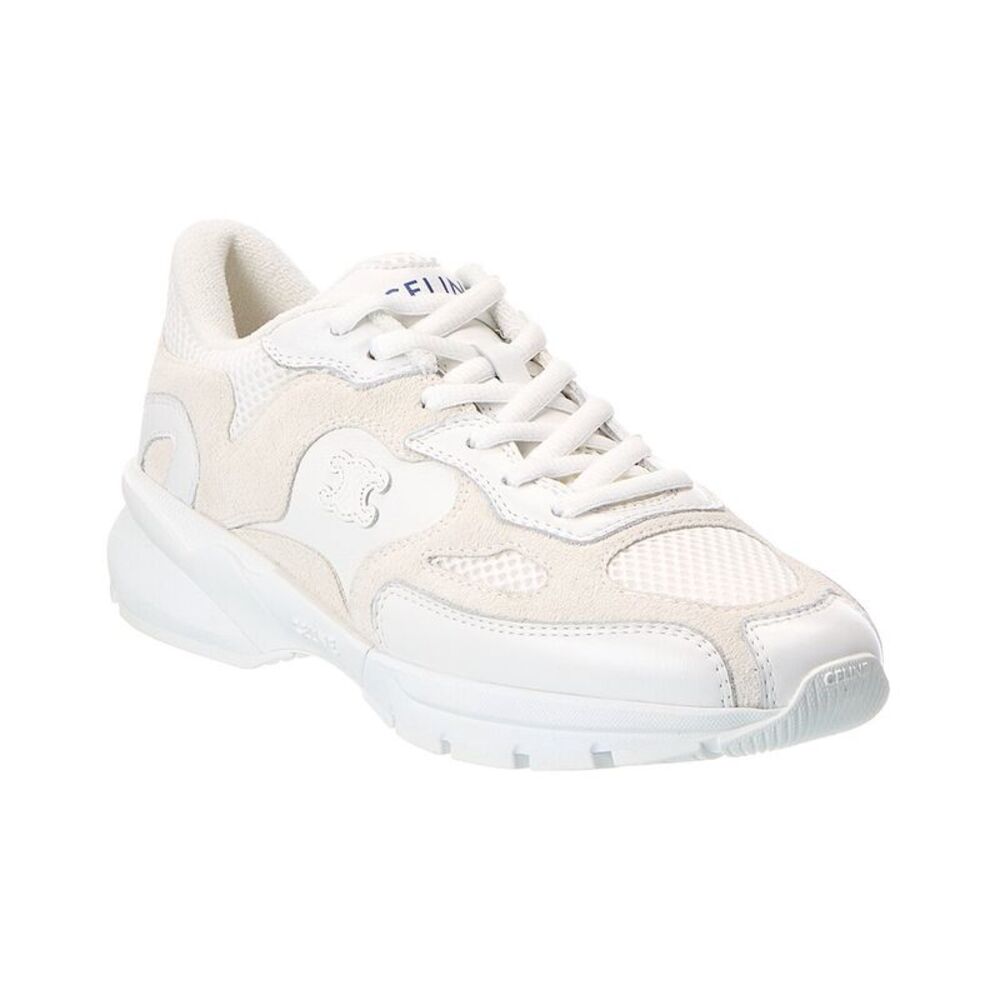 Celine Runner Leather & Mesh Sneaker, White